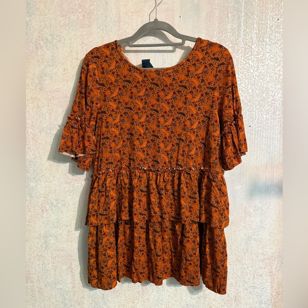 Matilda Jane Give Thanks, Ruffle Details On Body And Sleeves, Bow Tied Back XS